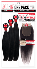 Brazilian Virgin Remy Human Hair 3 Bundles With 4x5 HD Closure STRAIGHT | Loc & Lovely Beauty Supply