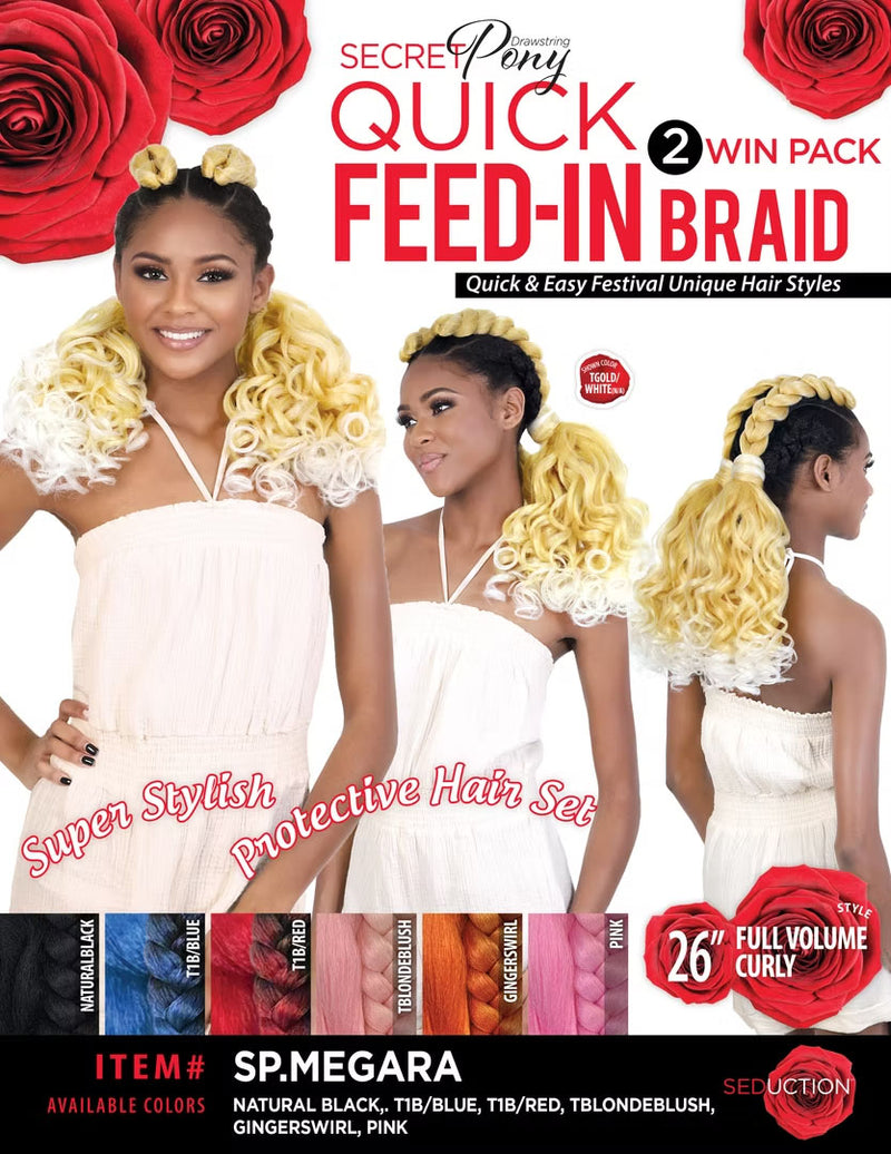 Seduction Secret Pony Quick Feed-In Braid SP.MEGARA | Loc & Lovely Beauty Supply