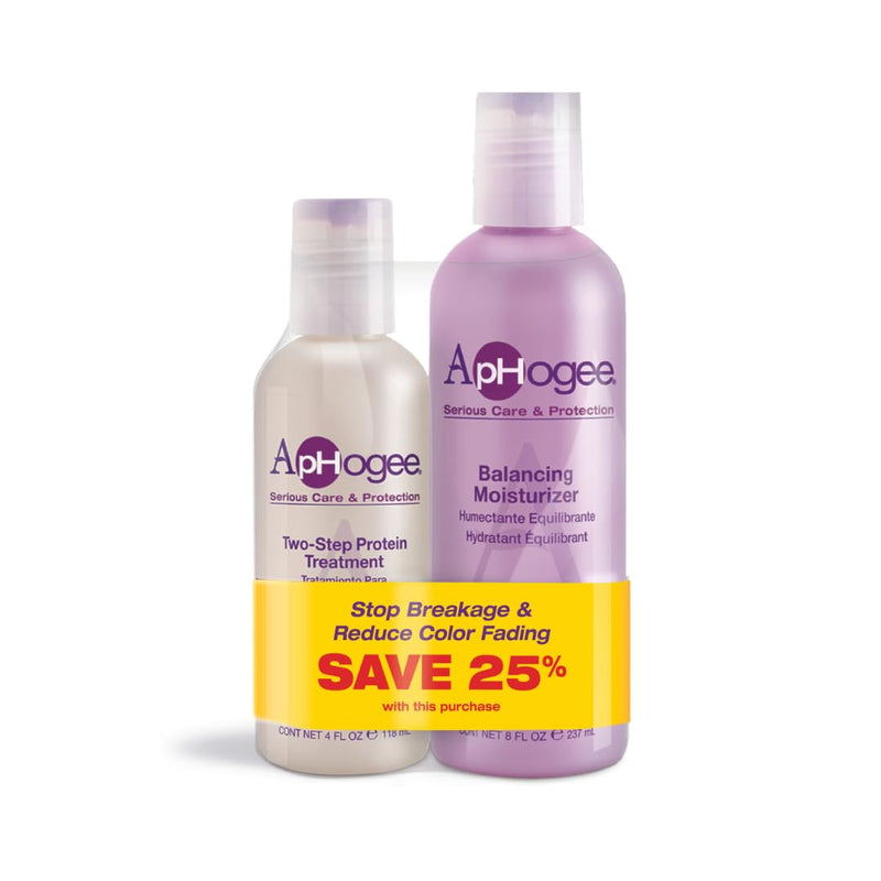 Aphogee Balancing Moisturizer 8oz & Two-Step Protein Treatment 4oz | Loc & Lovely Beauty Supply