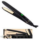 Hot & Hotter Digital Nano Titanium Flat Iron with Gold Plates 1-Inch, 1 Count Hair Straightener, Black | Loc & Lovely Beauty Supply