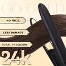 Hot & Hotter Digital Nano Titanium Flat Iron with Gold Plates 1-Inch, 1 Count Hair Straightener, Black | Loc & Lovely Beauty Supply