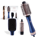 Hot & Hotter All-In-One Interchangeable Hair Dryer Brush, 1 Count Hair Styling Tool Set, Blue | Loc & Lovely Beauty Supply