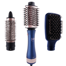 Hot & Hotter All-In-One Interchangeable Hair Dryer Brush, 1 Count Hair Styling Tool Set, Blue | Loc & Lovely Beauty Supply