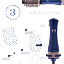 Hot & Hotter All-In-One Interchangeable Hair Dryer Brush, 1 Count Hair Styling Tool Set, Blue | Loc & Lovely Beauty Supply