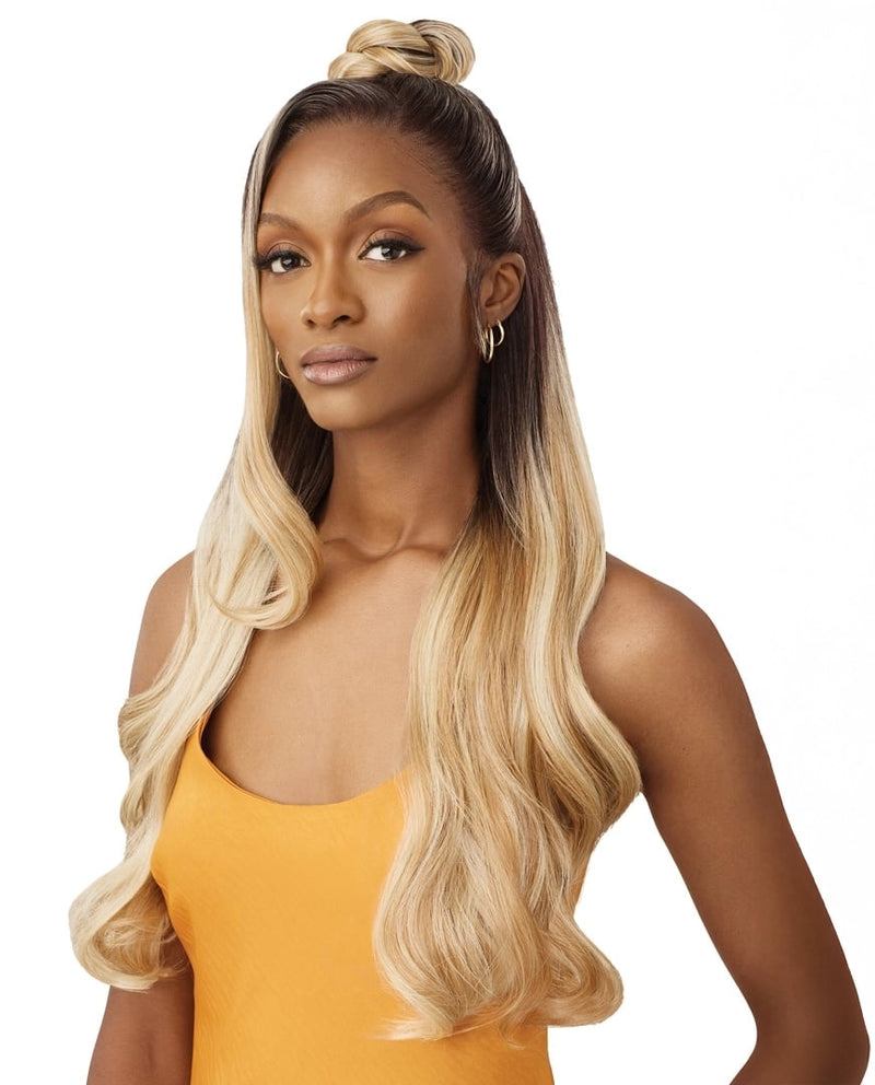 Outre Airtied Human Hair Blend Fully Hand-Tied 13x6 HD Lace Front Wig GLAM WAVES 28 | Loc & Lovely Beauty Supply