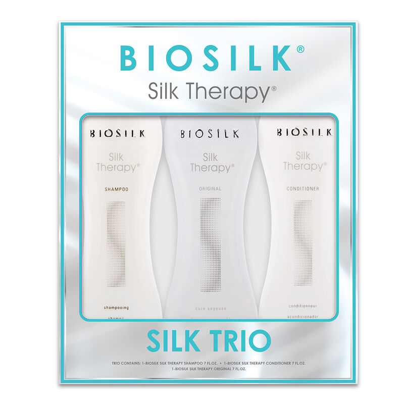 BioSilk Silk Therapy 3PCS Set 7oz Shampoo, 7oz Conditioner, 7oz Original Treatment | Loc & Lovely Beauty Supply