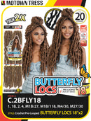 Motown Tress Synthetic Crochet Braid 2X BUTTERFLY FAUX LOCS 18" | Loc & Lovely Beauty Supply