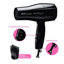HOT BEAUTY 1875 Ceramic Styling Hair Dryer Mid Size Includes Detangler | Loc & Lovely Beauty Supply