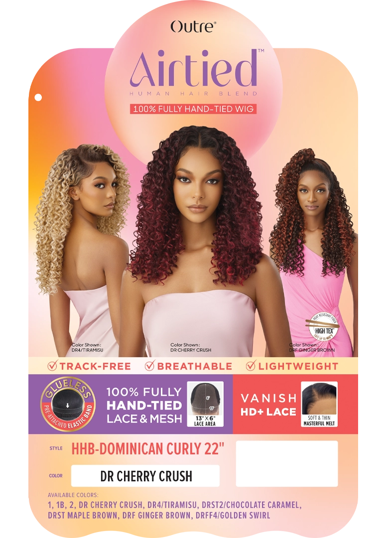 Outre Airtied Human Hair Blend Fully Hand-Tied 13x6 HD Lace Front Wig DOMINICAN CURLY 22 | Loc & Lovely Beauty Supply
