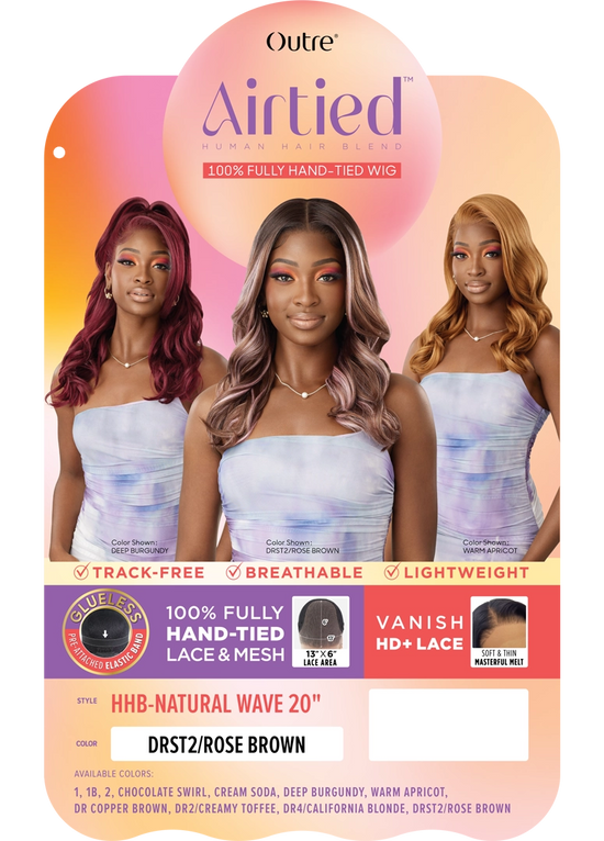 Outre Airtied Human Hair Blend Fully Hand-Tied 13x6 HD Lace Front Wig NATURAL WAVE 20 | Loc & Lovely Beauty Supply