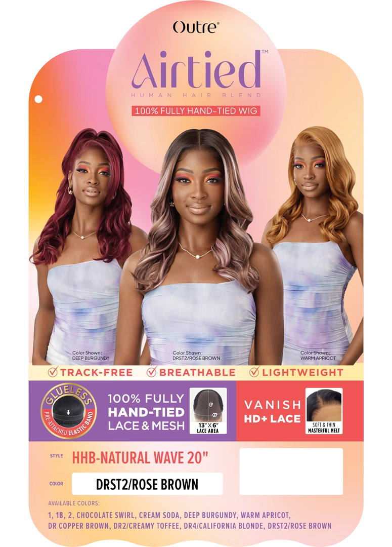Outre Airtied Human Hair Blend Fully Hand-Tied 13x6 HD Lace Front Wig NATURAL WAVE 20 | Loc & Lovely Beauty Supply