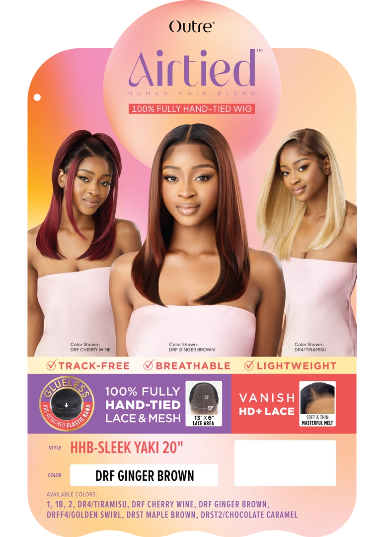 Outre Airtied Human Hair Blend Fully Hand-Tied 13x6 HD Lace Front Wig SLEEK YAKI 20 | Loc & Lovely Beauty Supply