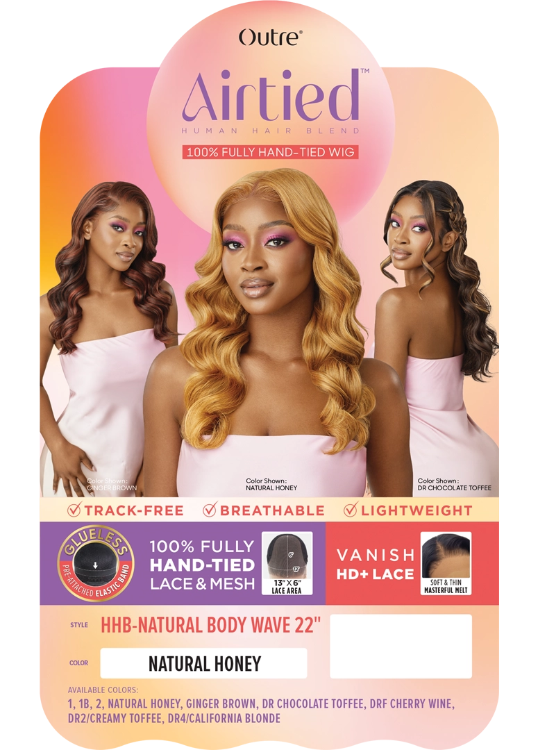 Outre Airtied Human Hair Blend Fully Hand-Tied 13x6 HD Lace Front Wig NATURAL BODY WAVE 22 | Loc & Lovely Beauty Supply