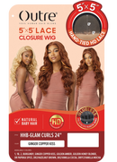 Outre Human Hair Blend 5x5 Lace Closure Glueless HD Lace Front Wig HHB GLAM CURLS 24" | Loc & Lovely Beauty Supply