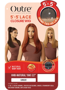 Outre Human Hair Blend 5x5 Lace Closure Glueless HD Lace Front Wig HHB NATURAL YAKI 22" | Loc & Lovely Beauty Supply