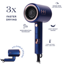 Hot & Hotter Turbo 3500 Foldable Hair Dryer, 1 Count Travel Dryer, Blue | Loc & Lovely Beauty Supply