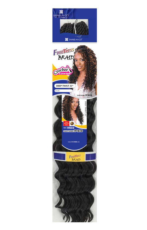 (6 Pack) FreeTress Deep Twist Crochet Braid 22" | Loc & Lovely Beauty Supply