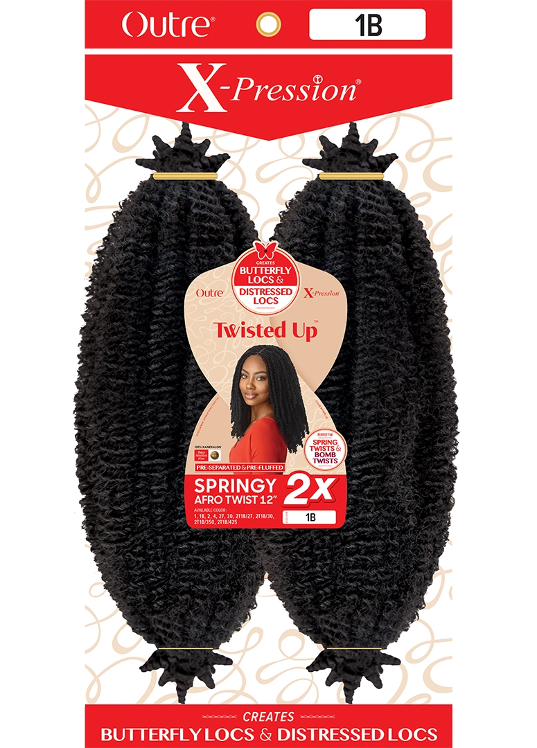 Outre X-Pression Twisted Up 2X Springy Afro Twist 12" | Loc & Lovely Beauty Supply