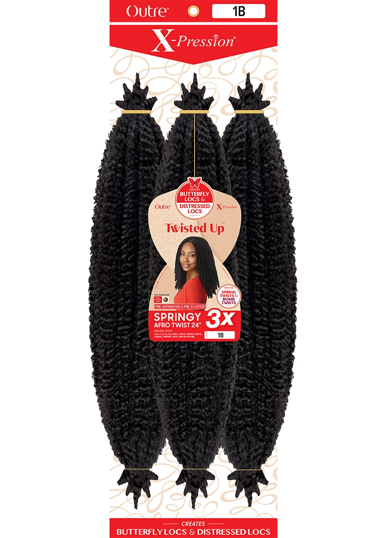 Outre X-Pression Twisted Up 3X Springy Afro Twist 24" | Loc & Lovely Beauty Supply