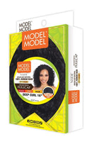 Model Model Brazilian Natural Human Hair Drawstring Full Cap Half Wig DEEP CURL 16" | Loc & Lovely Beauty Supply