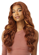 Outre Human Hair Blend 5x5 Lace Closure Glueless HD Lace Front Wig HHB GLAM CURLS 24" | Loc & Lovely Beauty Supply