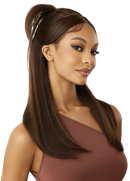 Outre Human Hair Blend 5x5 Lace Closure Glueless HD Lace Front Wig HHB NATURAL YAKI 22" | Loc & Lovely Beauty Supply