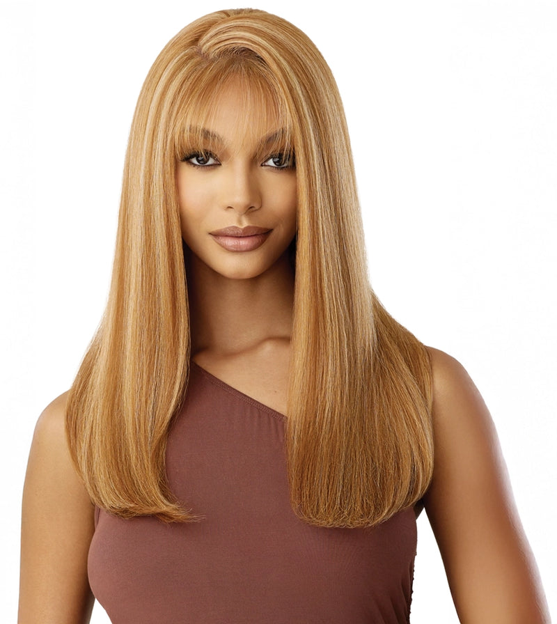 Outre Human Hair Blend 5x5 Lace Closure Glueless HD Lace Front Wig HHB NATURAL YAKI 22" | Loc & Lovely Beauty Supply