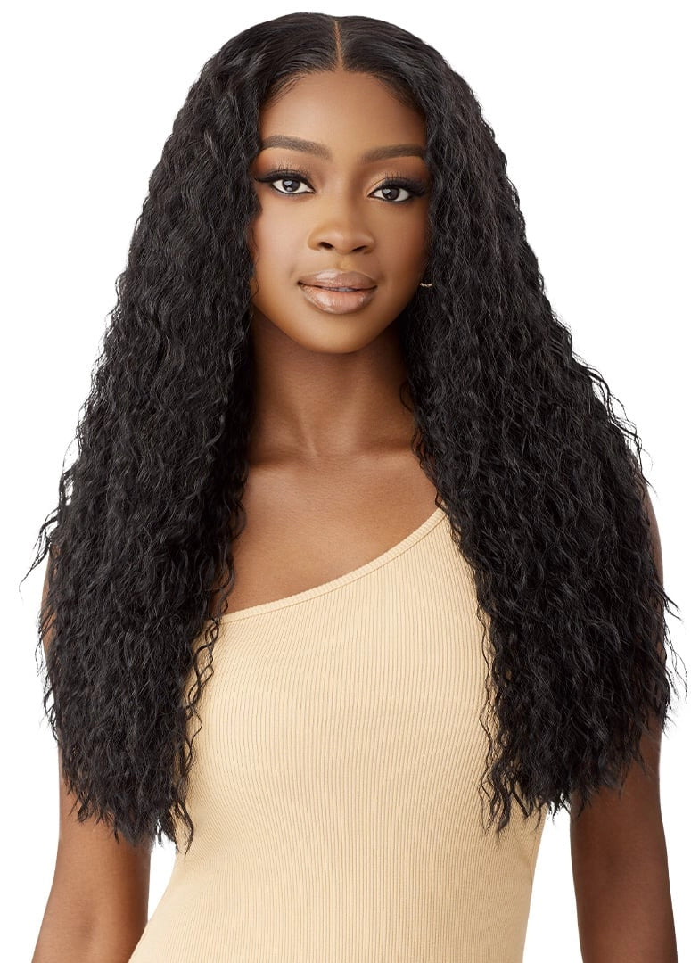 Outre Human Hair Blend 5x5 Lace Closure Glueless HD Lace Front Wig HHB PERUVIAN WATER WAVE 24" | Loc & Lovely Beauty Supply
