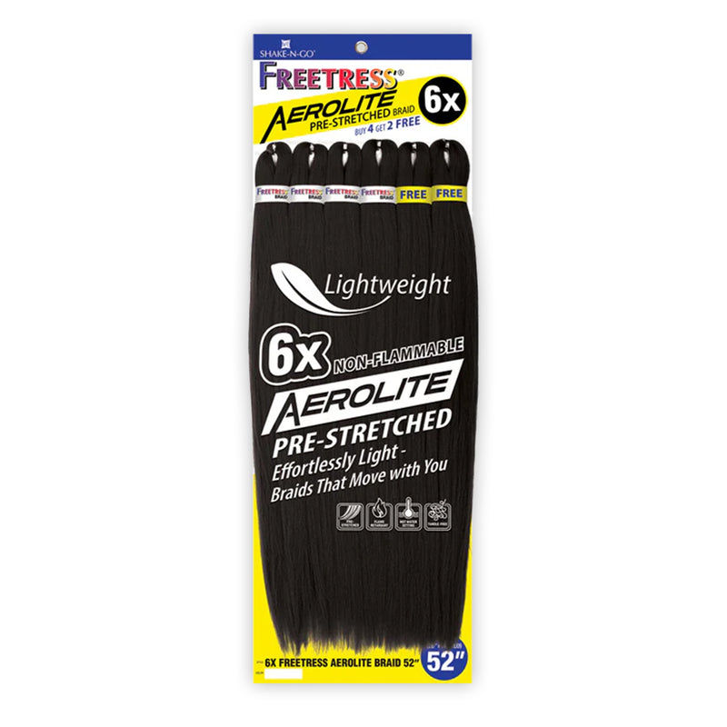FreeTress 6X Aerolite Pre-Stretched Braid 52" | Loc & Lovely Beauty Supply