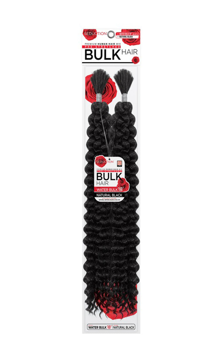 Seduction Human Hair Mix Pre-Stretched Bulk Hair WATER BULK 18" | Loc & Lovely Beauty Supply