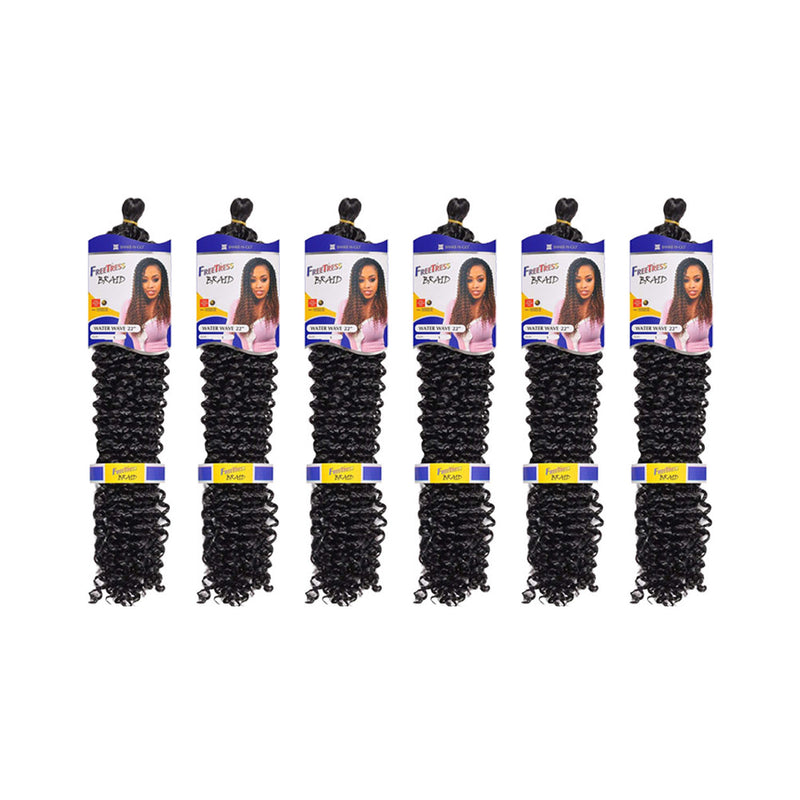(Pack of 6) FreeTress Synthetic Crochet Braid Water Wave 22" | Loc & Lovely Beauty Supply