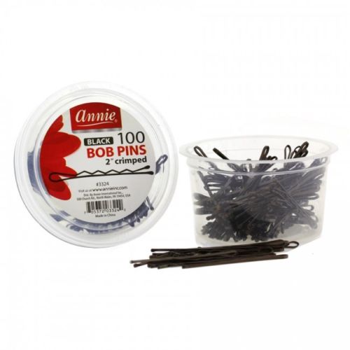 Annie Bob Pins Ball Tipped and Crimped BLACK 100pc - Loc & Lovely Beauty Supply