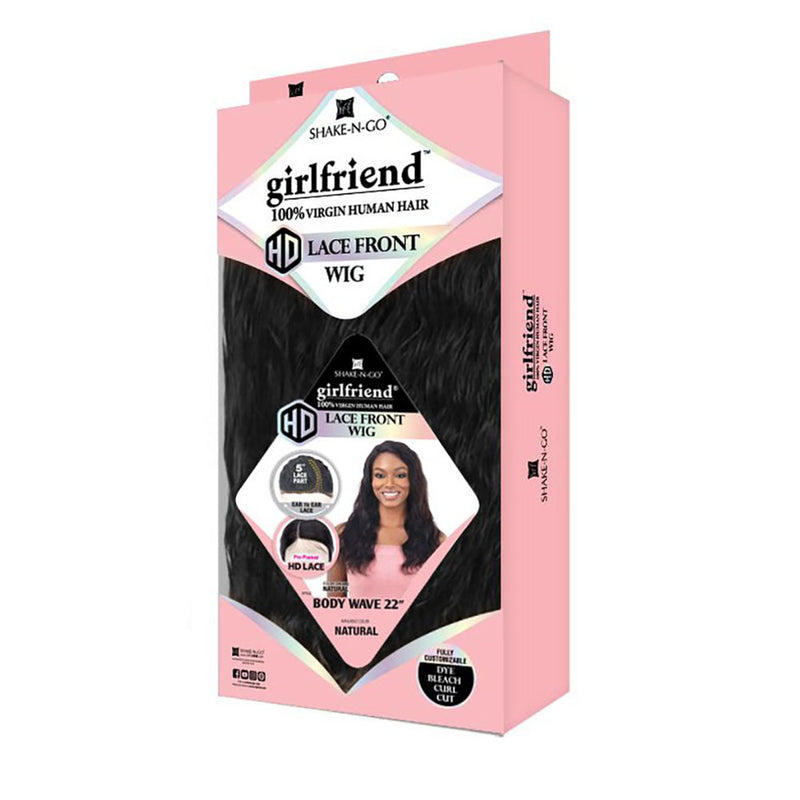 Shake-N-Go Girlfriend 100% Virgin Human Hair HD Lace Front Wig BODY WAVE 22"