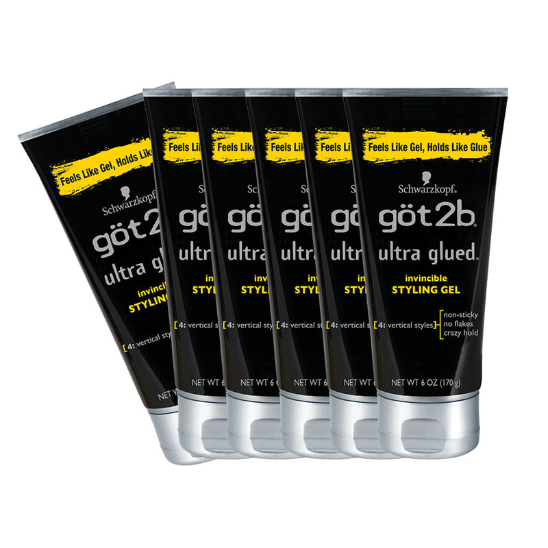 (6 pack) got2b Ultra Glued Invincible Styling Gel 6oz | Loc & Lovely Beauty Supply